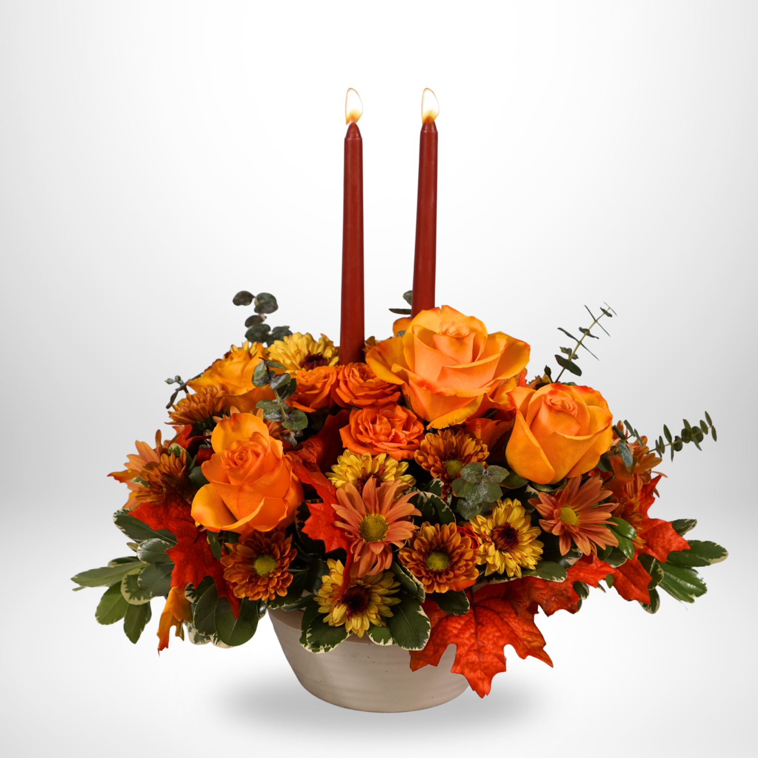 Autumn Harvest Centerpiece with Candles